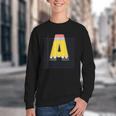 Cute Yellow School Pencil Alphabet Letter A Back To School Youth Crewneck Sweatshirt Cute Yellow School Pencil Alphabet Letter A Back To School Youth Crewneck Sweatshirt