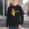 Dabbing Pencil Dancing Back To School First Day Student Boys Youth Crewneck Sweatshirt
