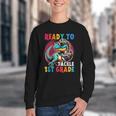 First Day Back To School 1st Grade Boys Football Dinosaur Youth Crewneck Sweatshirt