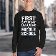 First Day Of My Last Year In Middle School Back To School Youth Crewneck Sweatshirt First Day Of My Last Year In Middle School Back To School Youth Crewneck Sweatshirt