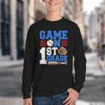 Game On First Grade Boy Baseball Back To School Youth Crewneck Sweatshirt Game On First Grade Boy Baseball Back To School Youth Crewneck Sweatshirt