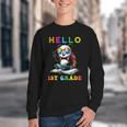 Hello First Grade Panda Lover Back To School Kids Boys Girls Youth Crewneck Sweatshirt