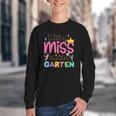 Little Miss Kindergarten First Day Back To School Girls Cute Youth Crewneck Sweatshirt