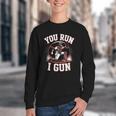 You Run I Gun Baseball Catcher Softball Player Youth Crewneck Sweatshirt You Run I Gun Baseball Catcher Softball Player Youth Crewneck Sweatshirt