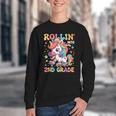 Second Grade Back To School First Day Girls Rollin Unicorn Youth Crewneck Sweatshirt Second Grade Back To School First Day Girls Rollin Unicorn Youth Crewneck Sweatshirt