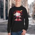 Valentine Baseball Heart Drip Sport Love Valentines Day Boys Youth Crewneck Sweatshirt