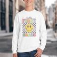 1st Grade Team Back To School Hello First Grade Smile Face Youth Crewneck Sweatshirt