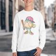 Cute Baseball Ice Cream Drip For Girls & Boys 2 Sides Youth Crewneck Sweatshirt