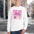 First Day Of School Girls Coquette Bow Back To School Performance Youth Crewneck Sweatshirt First Day Of School Girls Coquette Bow Back To School Performance Youth Crewneck Sweatshirt