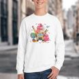 Girls Cute Pink Bows Coquette Aesthetic Back To School Youth Crewneck Sweatshirt