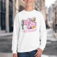 Hello Fourth 4th Grade Leopard Tie Dye Girl Back To School Youth Crewneck Sweatshirt
