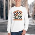 Rolling Into Kindergarten Retro Groovy Back To School Kids Youth Crewneck Sweatshirt