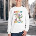 T Rex Rollin Into Kindergarten Back To School First Day Boys Youth Crewneck Sweatshirt T Rex Rollin Into Kindergarten Back To School First Day Boys Youth Crewneck Sweatshirt