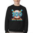 100 Days Of School Baseball Drip Boys 100th Day Of School Youth Crewneck Sweatshirt