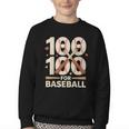 100 Days Of School Baseball Love Valentine’s Day Men Women Youth Crewneck Sweatshirt