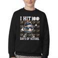 100 Days Of School Boys Kids 100th Day Balls Baseball Kids Youth Crewneck Sweatshirt