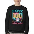 100 Days Of School Kids Baseball Drip 100th Day Of School Youth Crewneck Sweatshirt