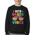 10th Grade Back To School Sunglasses Vibes Retro First Day Youth Crewneck Sweatshirt