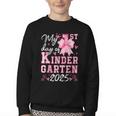 My 1st Day Of Kindergarten 2025 Back To School Girls Youth Crewneck Sweatshirt My 1st Day Of Kindergarten 2025 Back To School Girls Youth Crewneck Sweatshirt