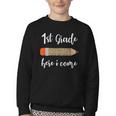 1st Grade Here I Come Leopard Pencil Back To School Student Youth Crewneck Sweatshirt 1st Grade Here I Come Leopard Pencil Back To School Student Youth Crewneck Sweatshirt