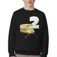 2nd Birthday School Bus Kids Back To School Themes Party Youth Crewneck Sweatshirt 2nd Birthday School Bus Kids Back To School Themes Party Youth Crewneck Sweatshirt