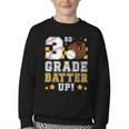 3rd Grade Batter Up Baseball First Day Back To School Youth Crewneck Sweatshirt 3rd Grade Batter Up Baseball First Day Back To School Youth Crewneck Sweatshirt