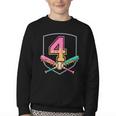 4th Birthday Baseball Bat Ice-Cream Drip 4yrs Old Boys Girls Youth Crewneck Sweatshirt 4th Birthday Baseball Bat Ice-Cream Drip 4yrs Old Boys Girls Youth Crewneck Sweatshirt