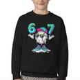 67 Meme Six Seven 6 7 Meme Baseball Drip Youth Crewneck Sweatshirt