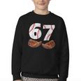 67 Trend Baseball Glove Number Style Youth Crewneck Sweatshirt