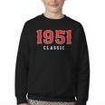 75 Year Old 1951 Classic Baseball Fan 75th Birthday Youth Crewneck Sweatshirt 75 Year Old 1951 Classic Baseball Fan 75th Birthday Youth Crewneck Sweatshirt