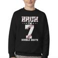 7th Birthday Baseball Bruh I'm 7 Double Digits 7 Years Old Youth Crewneck Sweatshirt 7th Birthday Baseball Bruh I'm 7 Double Digits 7 Years Old Youth Crewneck Sweatshirt