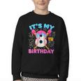 8th Birthday Baseball 8 Year Old Ice Cream Drip Boy Baseball Youth Crewneck Sweatshirt