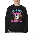 9th Birthday Baseball 9 Year Old Ice Cream Drip Boy Baseball Youth Crewneck Sweatshirt