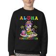 Aloha Kindergarten Unicorn Hawaii Back To School Kids Girl Youth Crewneck Sweatshirt