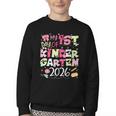 Back To School My 1st Day Of Kindergarten 2026 Bow Youth Crewneck Sweatshirt