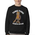 Back To School 4th Grade Italian Brainrot Tung Tung Sahur Youth Crewneck Sweatshirt Back To School 4th Grade Italian Brainrot Tung Tung Sahur Youth Crewneck Sweatshirt