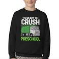 Back To School First Day Of Preschool Garbage Truck Boys Youth Crewneck Sweatshirt