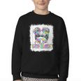 Back To School Hello 5th Grade Cute Messy Bun Tie Dye Girls Youth Crewneck Sweatshirt Back To School Hello 5th Grade Cute Messy Bun Tie Dye Girls Youth Crewneck Sweatshirt