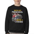 Back To School Preschool Here I Come For Boy Kids Truck Youth Crewneck Sweatshirt Back To School Preschool Here I Come For Boy Kids Truck Youth Crewneck Sweatshirt