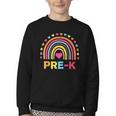 Back To School Shirt Rainbow Happy First Day Of Pre-K Youth Crewneck Sweatshirt