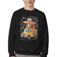 Back To School Sloth School Bus 100 Days Of School Youth Crewneck Sweatshirt