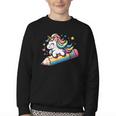 Back To School Unicorn Riding A Pencil Youth Crewneck Sweatshirt