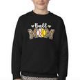 Ball Mom Leopard Baseball Softball Player Mom Youth Crewneck Sweatshirt Ball Mom Leopard Baseball Softball Player Mom Youth Crewneck Sweatshirt