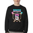 Baseball 5 Year Old Ice Cream Drip 5th Birthday Boys Player Youth Crewneck Sweatshirt