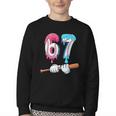 Baseball 67 Ice Cream Drip Six Seven Boys Youth Crewneck Sweatshirt Baseball 67 Ice Cream Drip Six Seven Boys Youth Crewneck Sweatshirt