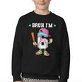 Baseball 6th Birthday Boy Ice Cream Drip Bruh I'm 6 Year Old Youth Crewneck Sweatshirt Baseball 6th Birthday Boy Ice Cream Drip Bruh I'm 6 Year Old Youth Crewneck Sweatshirt