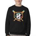 Baseball 8 Year Old Ice Cream Drip 8th Birthday Boy Number 8 Youth Crewneck Sweatshirt