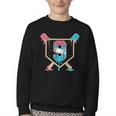 Baseball 9 Year Old Ice Cream Drip 9th Birthday Boys Player Youth Crewneck Sweatshirt