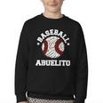 Baseball Abuelito Distressed Vintage Grandpa Game Day Youth Crewneck Sweatshirt Baseball Abuelito Distressed Vintage Grandpa Game Day Youth Crewneck Sweatshirt