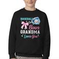 Baseball Or Bows Your Grandma Loves You Gender Reveal Youth Crewneck Sweatshirt